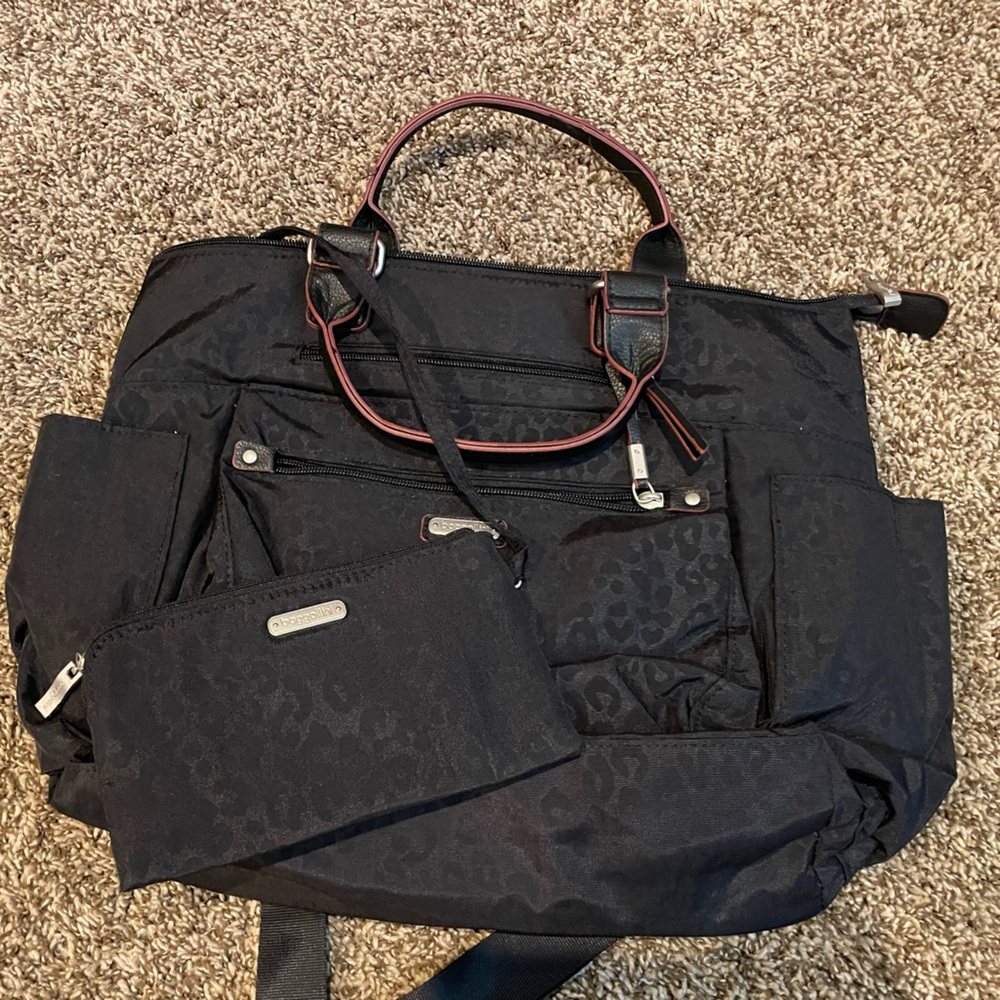 Black Backpack with Matching Pouch